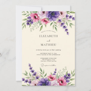 Invitation Mariage Fleur de Lavande Améthyste