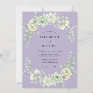 Invitation Mariage Fleur de Lavande Menthe