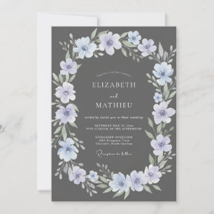Invitation Mariage Fleur de Lilac au Charbon de Bois