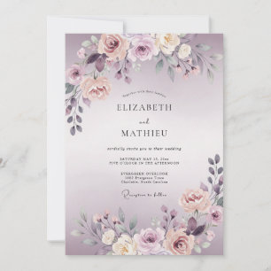 Invitation Mariage Fleur de Lilas Rêveur