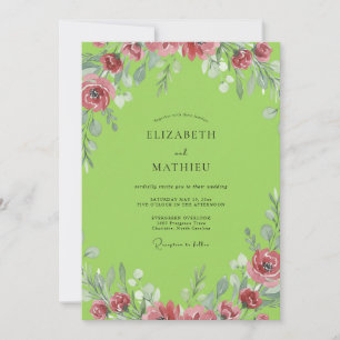 Invitation Mariage Fleur de Lime Rose