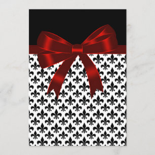 Invitation Mariage Fleur De Lis noir et rouge