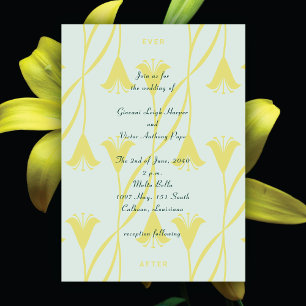 Invitation Mariage Fleur de Lys Art Nouveau Couleur Personnal