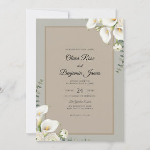 Invitation Mariage Fleur de Lys Blanc