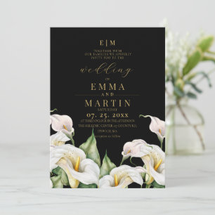 Invitation Mariage Fleur de Lys Noir et Délicat Calla