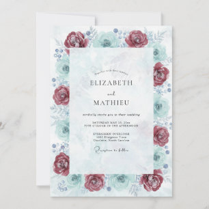 Invitation Mariage Fleur de Mer Écarlate
