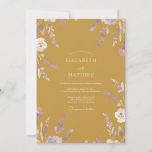 Invitation Mariage Fleur de Moutarde Améthyste