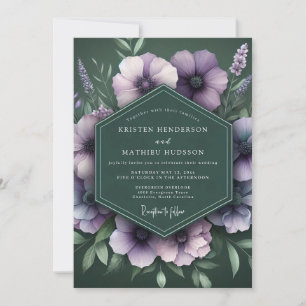 Invitation Mariage Fleur de Nuit Émeraude