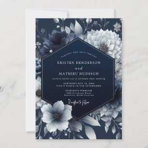 Invitation Mariage Fleur de Nuit Navale