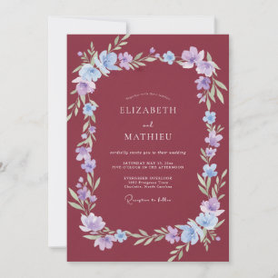 Invitation Mariage Fleur de Pervenche Baie
