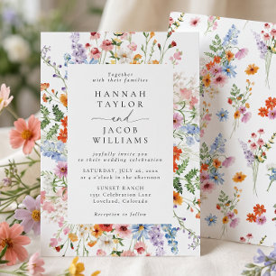 Invitation Mariage Fleur de Prairie Colorée