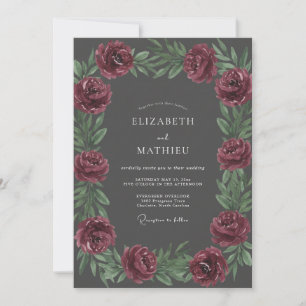 Invitation Mariage Fleur de Prunier au Charbon
