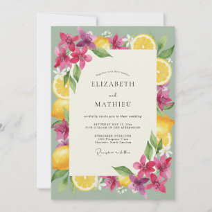 Invitation Mariage Fleur de Prunier Rose Encre