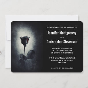 Invitation Mariage Fleur de Rose Noire Moderne qui dégoute de