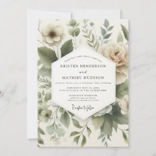 Invitation Mariage Fleur de Sauge aux Tons Assourdis