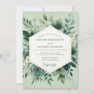 Invitation Mariage Fleur de Sauge Verte