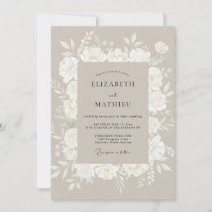 Invitation Mariage Fleur de Taupe Éthérée