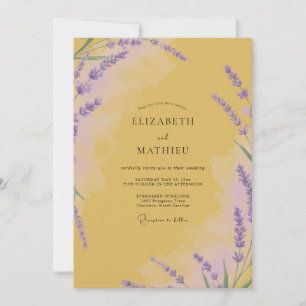 Invitation Mariage Fleur de Violette Moutarde