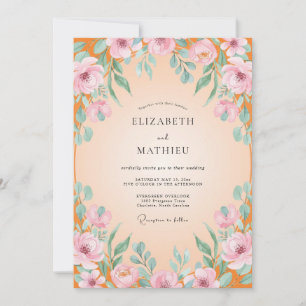 Invitation Mariage Fleur d'Eau d'Abricot