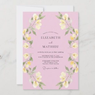 Invitation Mariage Fleur délicate Rose pastel