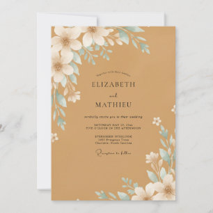Invitation Mariage Fleur d'Ocre Aqua