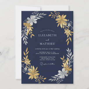 Invitation Mariage Fleur d'Or de Minuit