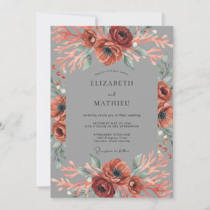 Invitation Mariage Fleur Éthérée de Corail