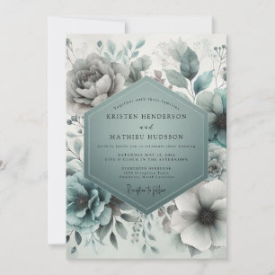 Invitation Mariage Fleur Éthérée de Teal