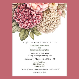 Invitation Mariage Fleur Hydrangea et Rose