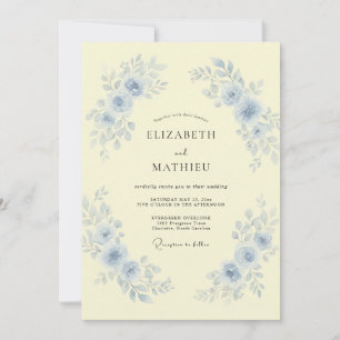 Invitation Mariage Fleur Jaune Bleuet