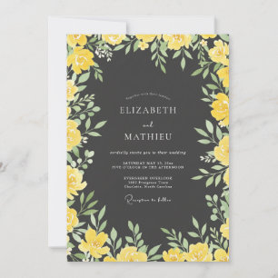 Invitation Mariage Fleur Jaune Floraison