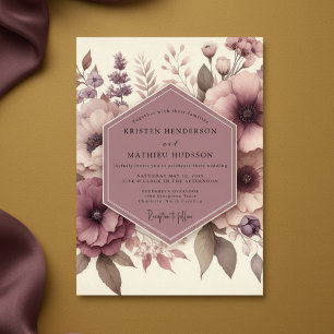 Invitation Mariage Fleur Mauve Éthérée