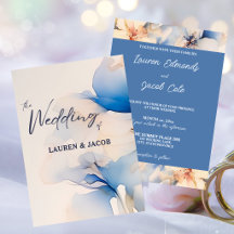 Mariage Fleur Moderne Bleue