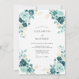 Invitation Mariage Fleur Opulente de Teal