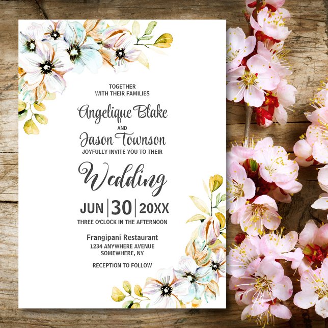 Invitation Mariage fleur sauvage (Créateur téléchargé)
