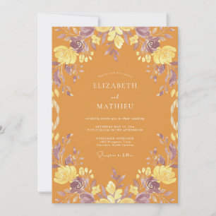 Invitation Mariage Fleur Sauvage Ambre Lilas