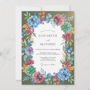 Invitation Mariage Fleur Sauvage Ambre Magenta