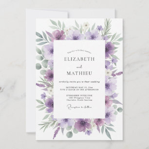 Invitation Mariage Fleur Sauvage Améthyste