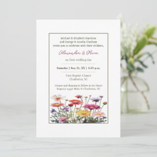 Invitation Mariage Fleur sauvage aquarelle