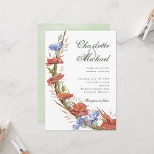 Invitation Mariage fleur sauvage aquarelle