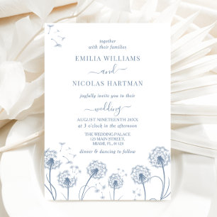 Invitation Mariage Fleur Sauvage Bleue Blanche