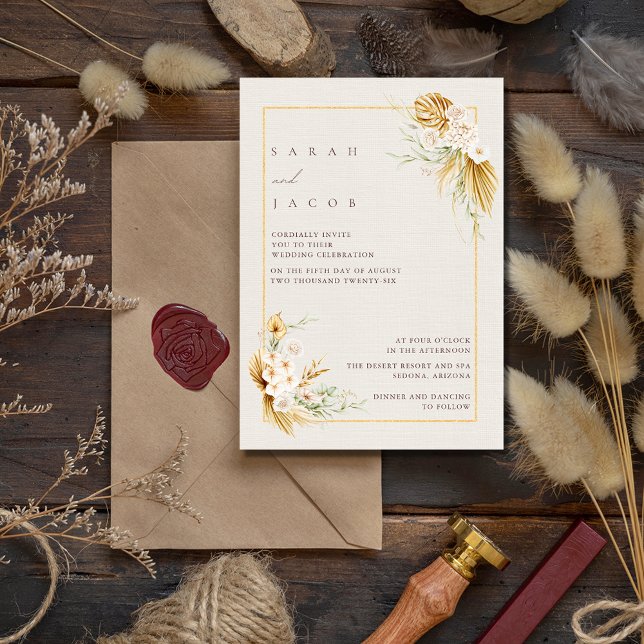 Invitation Mariage Fleur sauvage Boho (Créateur téléchargé)