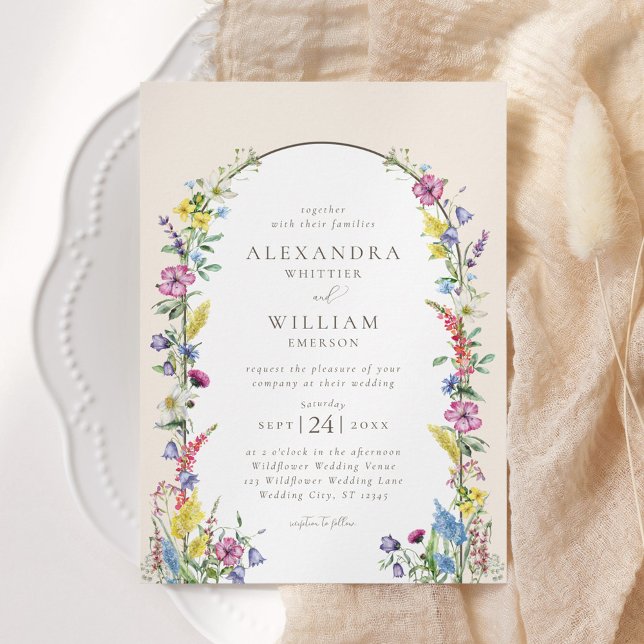 Invitation Mariage Fleur sauvage Boho Arch (Créateur téléchargé)
