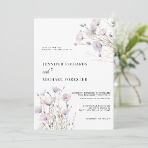 Invitation Mariage Fleur sauvage Boho Elegant