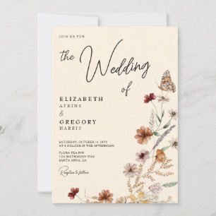 Invitation Mariage Fleur sauvage Boho Fall