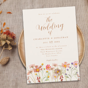 Invitation Mariage Fleur sauvage Boho Fall