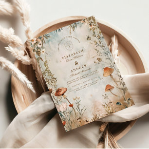 Invitation Mariage Fleur sauvage Boho Mushroom