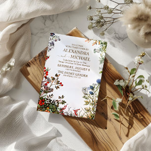 Invitation Mariage Fleur sauvage coloré