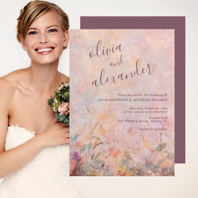 Invitation Mariage fleur sauvage d'aquarelle (Wildflowers Watercolor Floral Wedding Invitation)