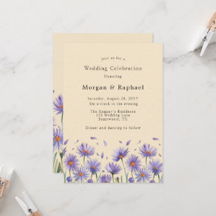 Invitation Mariage Fleur sauvage d'aquarelle Lavender Bloom